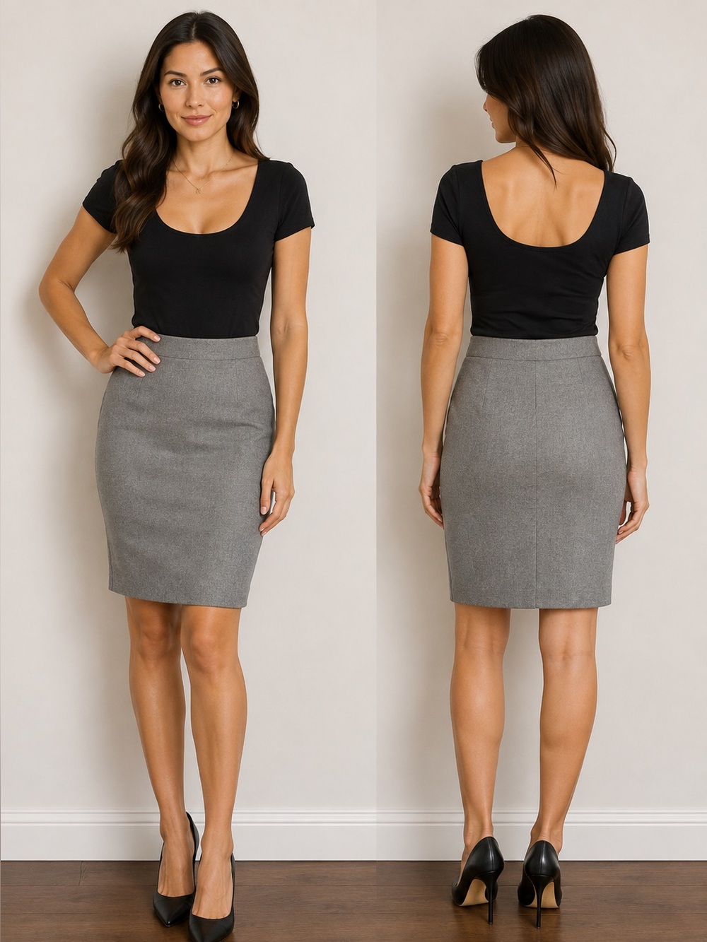 J. Crew Gray Wool, Lined Pencil Skirt